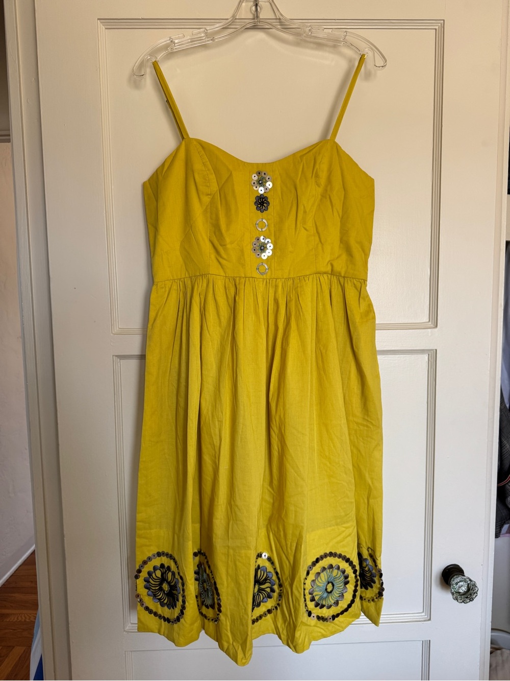 Girls from Savoy Women's Yellow Midi Dress with Ornate Details
